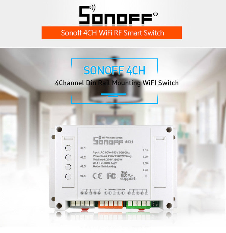 4ch Sonoff Wifi RF Smart Timer Switch 4ch Sonoff Wifi RF Smart Timer Switch